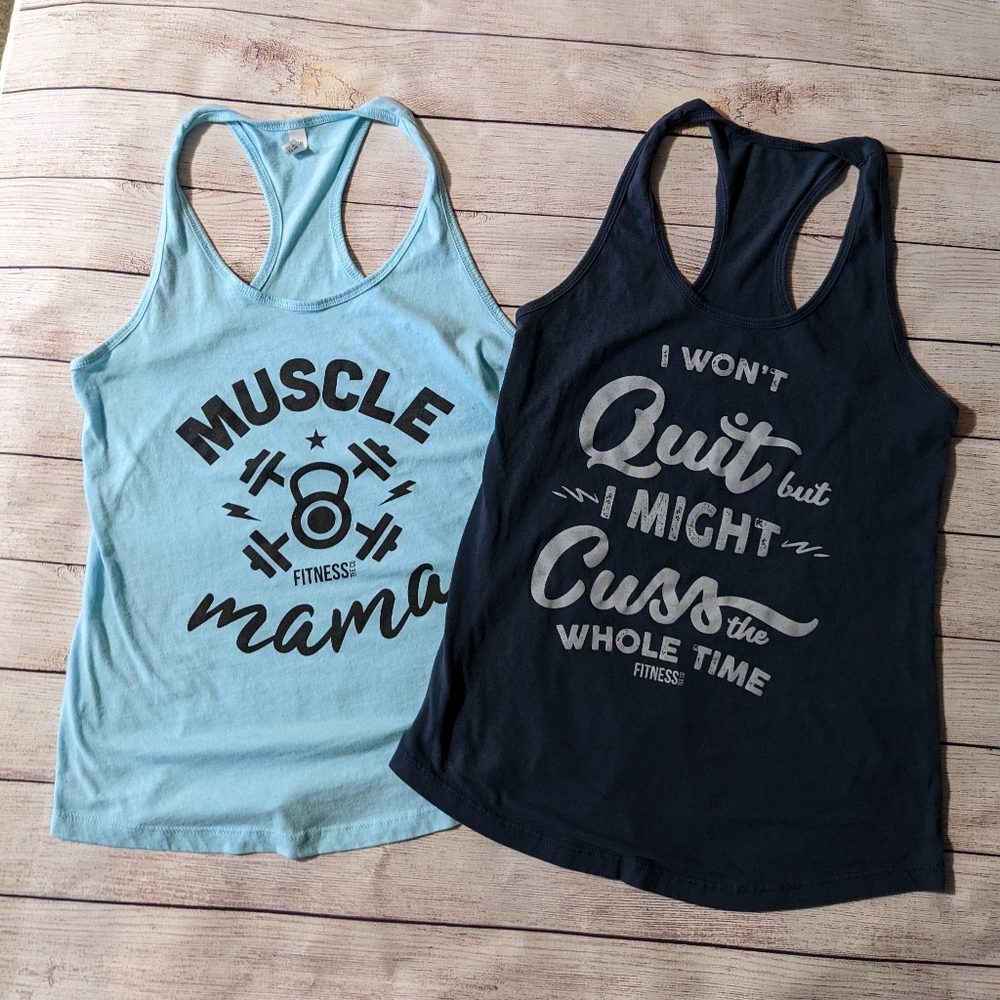 Fitness Tee Co Women's Racerback Graphic Tanks, XL
